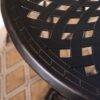 Elegant Cast Aluminum Round Bar Table With Romantic Filigree Design - Copper - Image 4