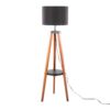 Compass - Mid-Century Modern Floor Lamp With Shelf - Walnut / Black - Image 5