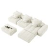 Modern Oversized Modular Sectional Sofa, Sparkling Chenille Fabric Soft Cushion Sofa With 6 Pillows, 6 Pieces Diy Combination Tufted Sofa, No Assembly Required - Beige - Image 22