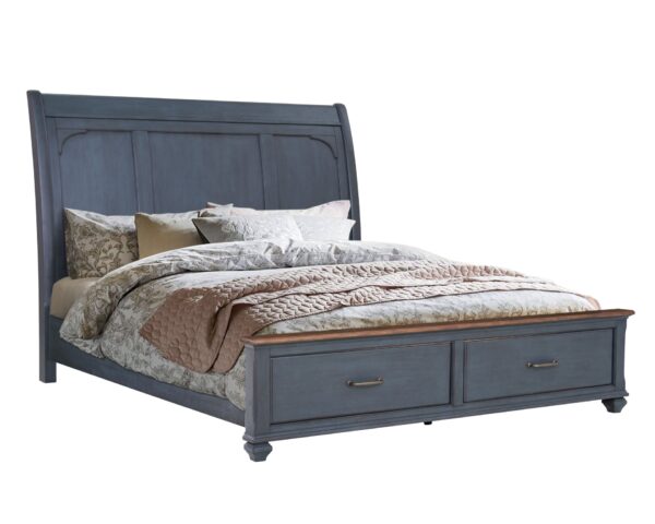 Americana - King Size Sleigh Bed - Blue