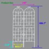 2 Pack Metal Garden Trellis Rustproof For Climbing Plant Outdoor Flower Support - Cream White - Image 2