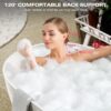 59" Freestanding Solid Surface Bathtub, Luxury Man-Made Stone Resin Freestanding Soaking Bathtub With Overflow And Pop-Up Drain For Contemporary Bathroom 22S03-59Gw - Glossy White - Image 7