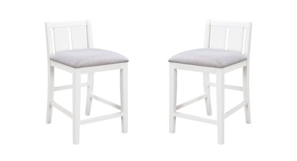 Graham-Upholstered Seat Counter Height Chair (Set of 2) - White