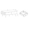 Antique Wooden Livingroom Coffee Table With Two Storage Drawers - Distressed Gray / Black - Image 6