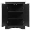 Triangle Bathroom Storage Cabinet With Adjustable Shelves, Freestanding Floor Cabinet For Home Kitchen - Black - Image 10