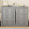 Queen Size Murphy Wall Bed Modern Design With LED Lights - Gray - Image 22