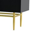 Modern Elegant 4 Door Sideboard Gold Metal Handle Buffet Cabinet For Dining Room, Living Room, Bedroom, Hallway - Black - Image 12