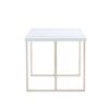 Industrial Rectangular Style Dining Table For 4 - 6 People With Thick Top And Metal Legs Frame - White - Image 16