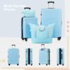 2 Piece Luggage Set With Bags Expanable Spinner Wheels ABS Lightweight Suitcase With Tsa Lock 20" / 28" - Light Blue - Image 3