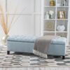 Glouster - Contemporary Storage Ottoman With Button Tufting - Blue - Image 4