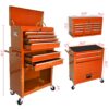High Capacity Rolling Tool Chest With Wheels And Drawers, 8 Drawer Tool Storage Cabinet - Orange - Image 3