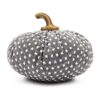 Pumpkin Ornament Decor For Holiday Harvest Festival Fall Festival & Thanksgiving (Set of 3) - White / Gray - Image 3