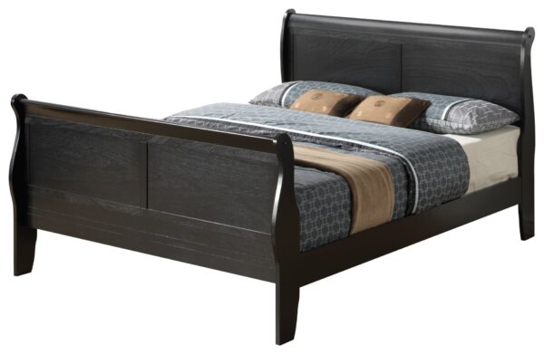 King Bed Panel Sleigh - Black