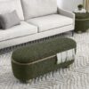 Modern Storage Ottoman Bench Upholstered Seating With Storage - Dark Green - Image 10