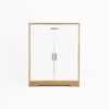 Freestanding Wooden Shoe Cabinet Organizer With Adjustable Shelves And Drawer - Natural / White - Image 15