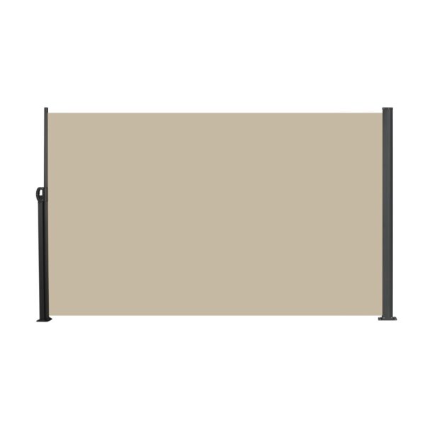 Retractable Side Awning Waterproof And UV Resistant Privacy Screen For Patio Balcony Garden Polyester With Frame - Beige
