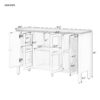 Retro TV Stand For TVs Up To 43", Entertainment Center Media Console Cabinet With 3 Spacious Cabinets, Glass Cabinet Doors And Anti-Tip Device For Living Room - White - Image 2