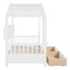 Twin Size House Bed With 2 Drawers, Kids Bed With Storage Shelf - White - Image 8