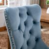 Nikki - Modern, High-End Tufted Solid Wood Contemporary Velvet Upholstered Dining Chair With Wood Legs Nailhead Trim (Set of 2) - Light Blue - Image 8
