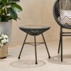 Nusa - Side Table With Tempered Glass Top - Black - Image 2