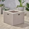Aidan - Square Fire Pit 40, 000 Btu Magnesium Oxide - Light Gray - Image 4