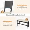 Topmax - 6 Piece Wood Half Round Dining Table Set Kitchen Table Set With Long Bench And 4 Dining Chairs, Modern Style - Gray - Image 6