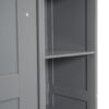 Full Size Murphy Wall Bed With Shelves And LED Lights - Gray - Image 9