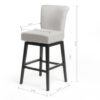 Quicksilvered - Upholstered Swivel Counter Stool With Wood Legs - Beige - Image 3