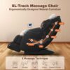 Deluxe - Massage Chair, Full Body Zero Gravity Recliner With Ai Voice Control, Sl Track, Bluetooth, Foot Rollers, Airbags, Heating - Black - Image 7