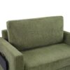 Twin Size Sofa Bed Sleeper Sofa Loveseat With Foldable Mattress, Side Table, USB Ports - Green - Image 17