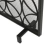 Thayer - Single Panel Iron Fireplace Screen With Geometric Pattern - Black - Image 11