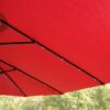 15 X 9 Ft Large Double Sided Rectangular Outdoor Twin Patio Market Umbrella With Light And Base - Red - Image 8