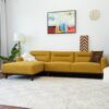 Ella - L Shaped Linen Left Sectional Couch - Yellow - Image 10
