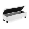 Contemporary Button Tufted Diamond Stitched Storage Ottoman - White - Image 8