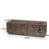 Outdoor 48" Rectangular Iron Propane Fire Pit With 50, 000 Btu - Brown Wood Pattern - Image 3