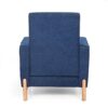 Mid Century Modern Club Chair With Upholstery And Rubberwood Legs - Navy Blue - Image 10
