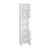 Wooden Bathroom Floor Storage Cabinet With 2 Doors And 6 Shelves - White - Image 12