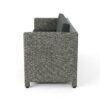 Thalassa - Outdoor 3 Seater Sofa With Removable Cushions And Steel Frame - Dark Gray / Black - Image 6