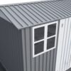 8 0 Ft Outdoor Storage Garden Tool Shed With Thickened Galvanized Steel With Sloped Roof & Double Lockable Door Storage Shed Large With 6 Vents - Gray - Image 5