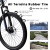 A2660 Mountain Bike 26" Wheels, 21 Speed Full Suspension Mens Womens Trail Commuter City Mountain Bike, Carbon Steel Frame Disc Brakes Thumb Shifter Front Fork Rear Shock Absorber Bicycles - Black - Image 2