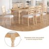 Topmax - Vintage Traditional 9 Piece Extendable Dining Table Set With Removable Leaf And 8 Upholstered Dining Chairs For 8 - Natural - Image 13