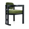 Elegant Upholstered Wood Dining Chair Set With Velvet (Set of 2) - Green / Black - Image 9