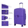 Expandable Hardshell Suitcase Double Spinner Wheels Pp Luggage Sets Lightweight Durable Suitcase With Tsa Lock, 3 Piece Set (20/24/28) - Purple - Image 3