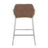Daniella - Contemporary Fixed Height Counter Stool (Set of 2) - Chrome / Espresso - Image 5