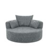 360° Swivel Chair Accent Barrel Chair Swivel Round Sofa Chair With 3 Removable Pillows For Living Room, Office And Hotel - Gray - Image 15
