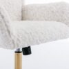Office Chair, Artificial Rabbit Hair Home Office Chair With Golden Metal Base, Adjustable Desk Chair Swivel Office Chair, Vanity Chair - Beige - Image 13