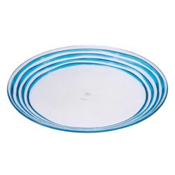 Designer Swirl 12" Acrylic Dinner Plates (Set of 4) Unbreakable Plates Bpa Free And Dishwasher Safe - Blue