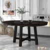 Gia - Round Extendable Dining Table With 16" Leaf Wood - Espresso - Image 2