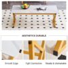 Modern Marble Pattern Coffee Table With Metal Legs, Sintered Stone Surface - White / Gold - Image 11