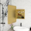 Rectangle Medicine Cabinet Mirror Bathroom Mirror With Storage Wall Mounted Medicine Mirror Cabinet With LED - Gold - Image 4